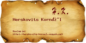 Herskovits Kornél névjegykártya