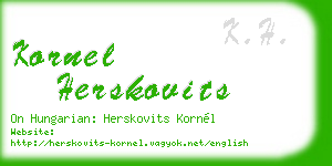 kornel herskovits business card